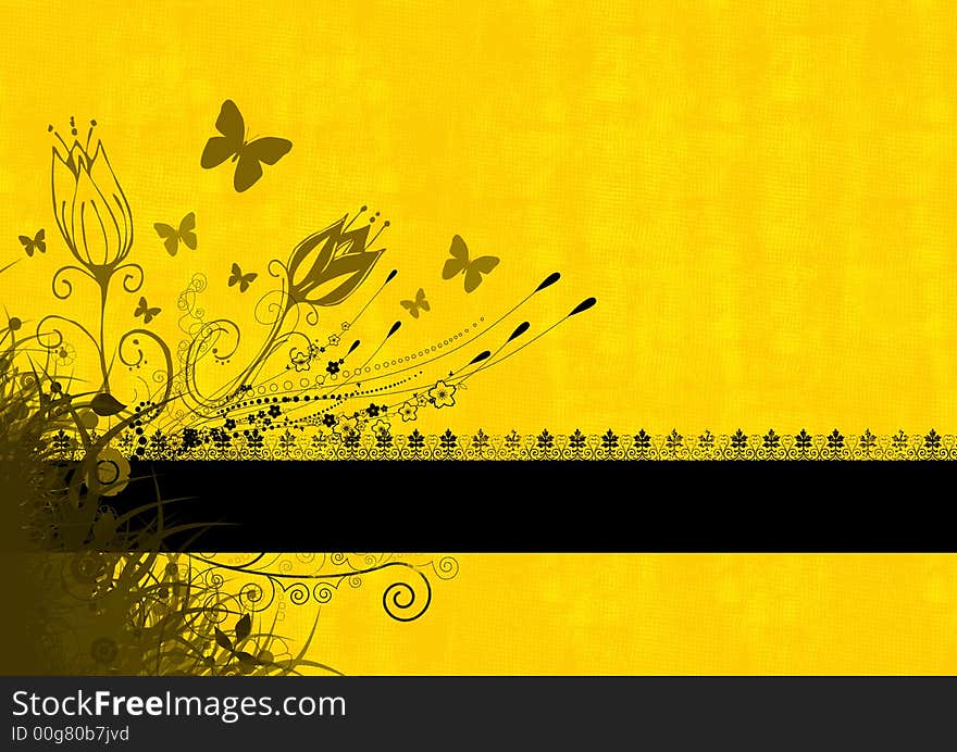 Abstract floral frame ambiance background vector