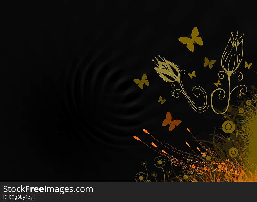 Abstract floral fantastic black illustration vector. Abstract floral fantastic black illustration vector