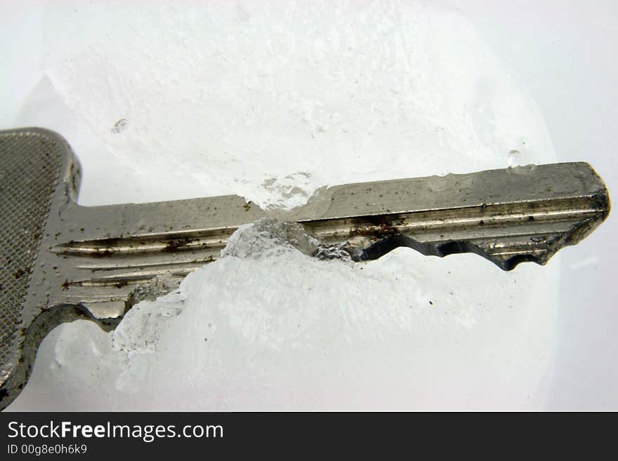 Key in Melting Ice Block. Key in Melting Ice Block