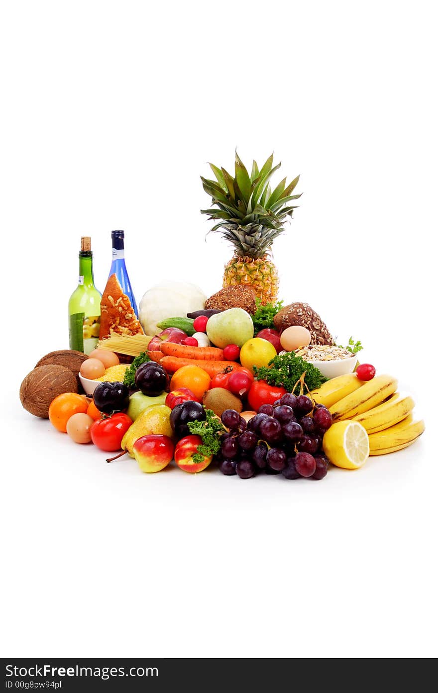 Fresh Vegetables, Fruits and other foodstuffs. Shot in a studio. Fresh Vegetables, Fruits and other foodstuffs. Shot in a studio.