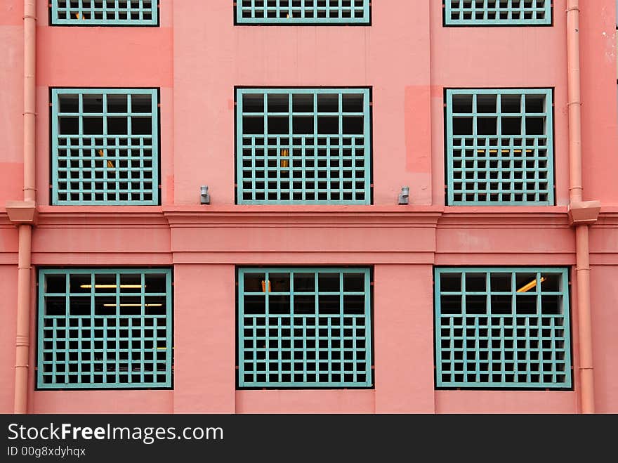 Colorful old window in the city