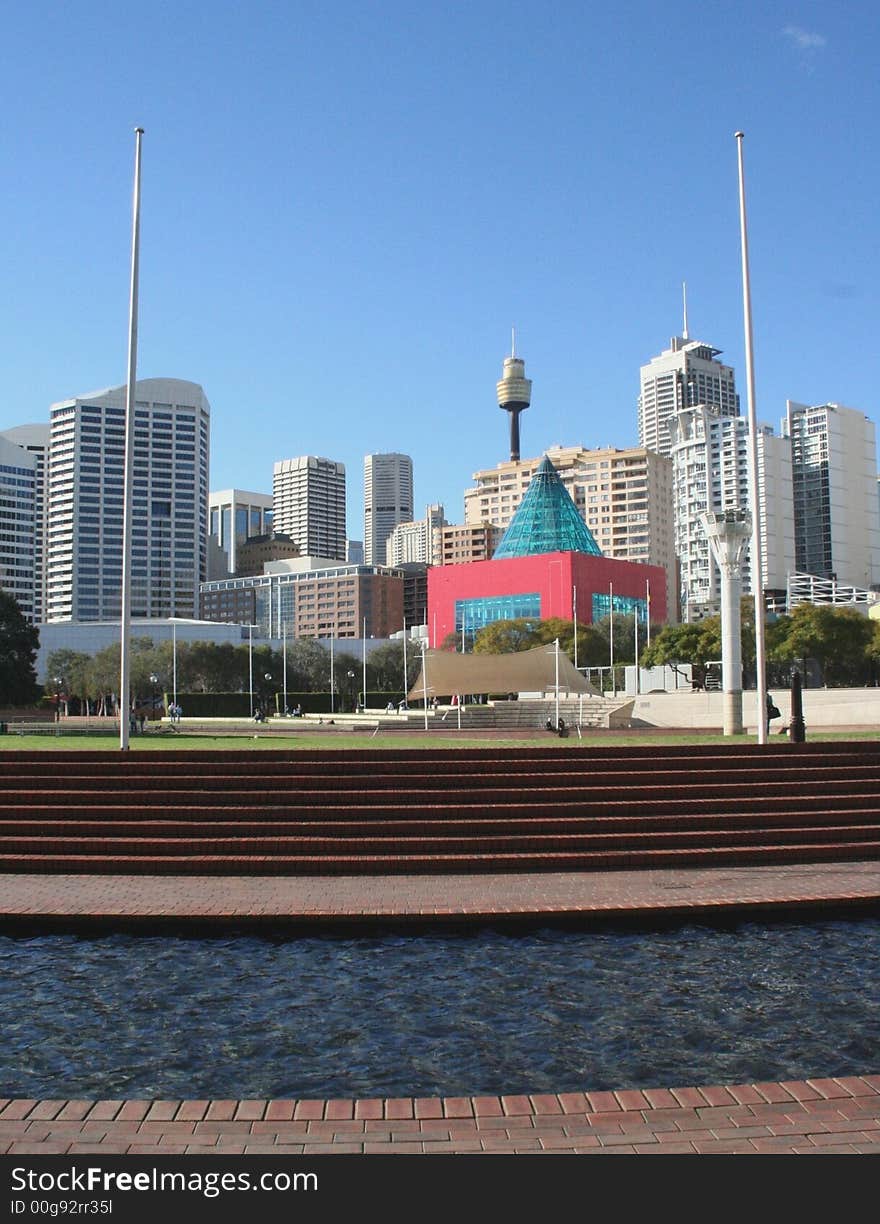 Sydney skyline from Darling Harbour, Australia. Sydney skyline from Darling Harbour, Australia