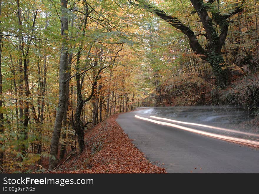 Autumn lnadscape with a road. Autumn lnadscape with a road