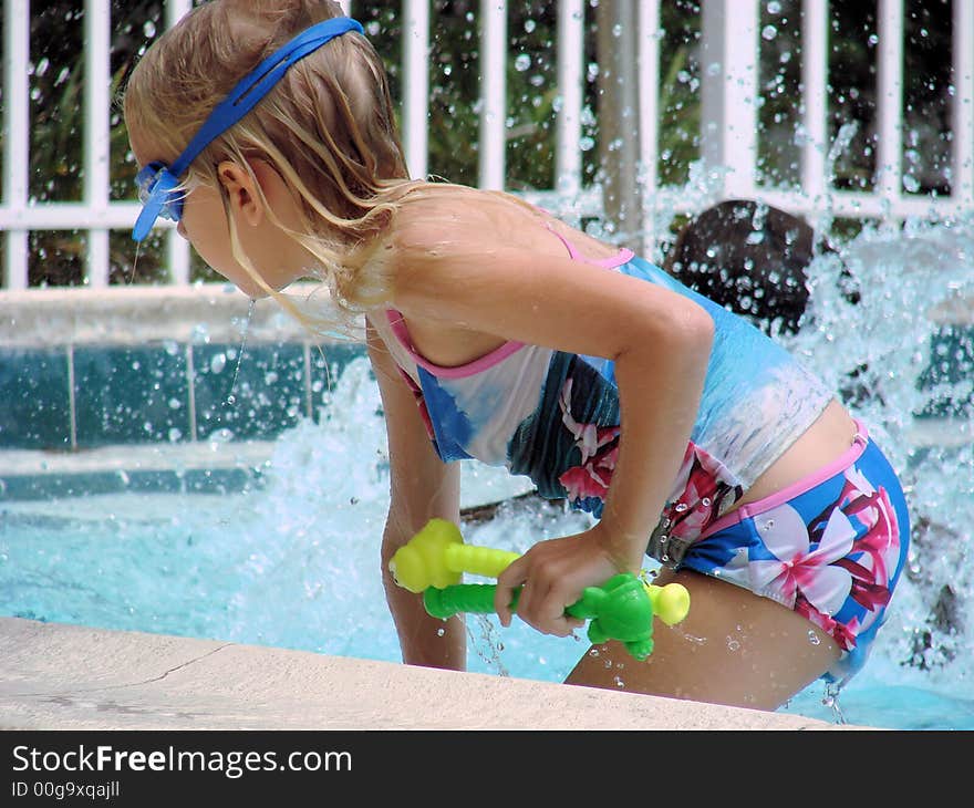 This is my five year old at the pool playing. This is my five year old at the pool playing