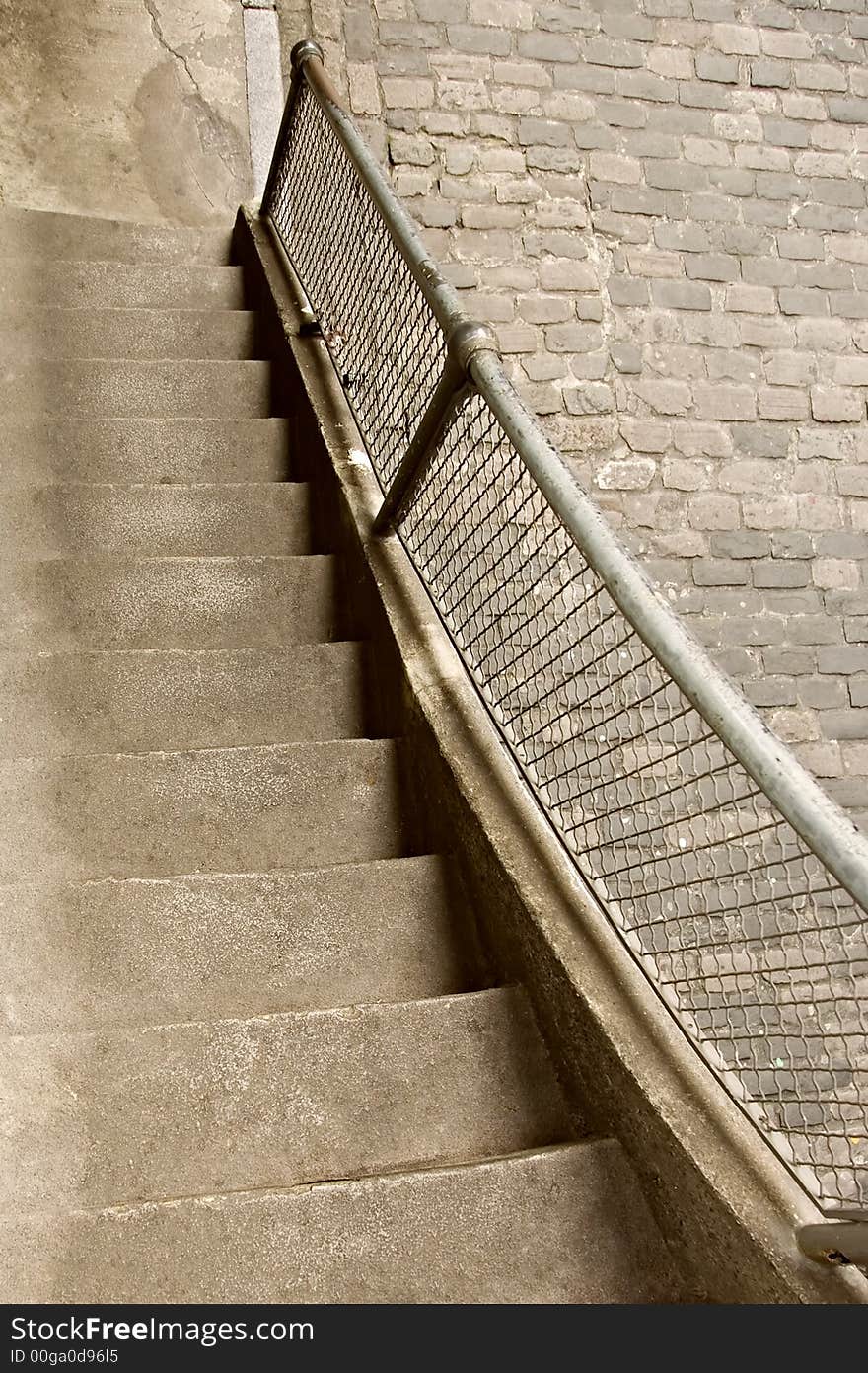 artistic unique viewpoint of stairs and cobblestone road, up or down?. artistic unique viewpoint of stairs and cobblestone road, up or down?