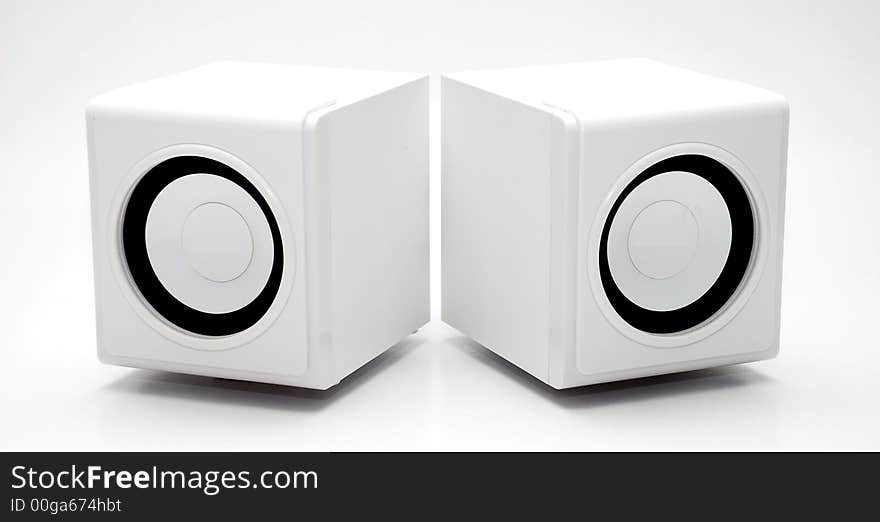 Two white speaker