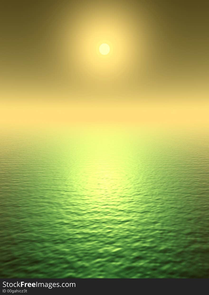 Beautiful sea and sky at sunset - digital artwork. Beautiful sea and sky at sunset - digital artwork