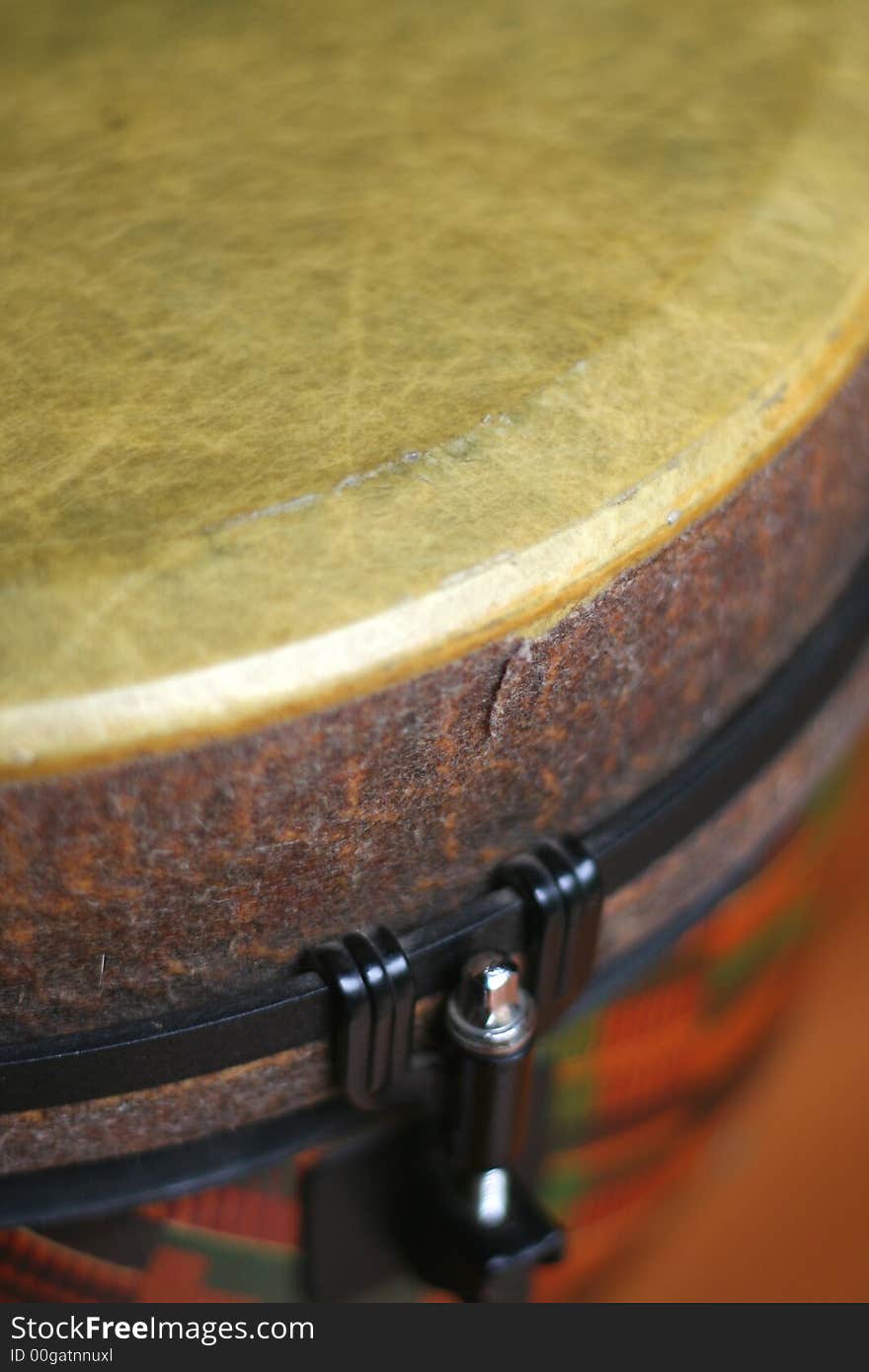 A close up of a Djembe's drum head. A close up of a Djembe's drum head