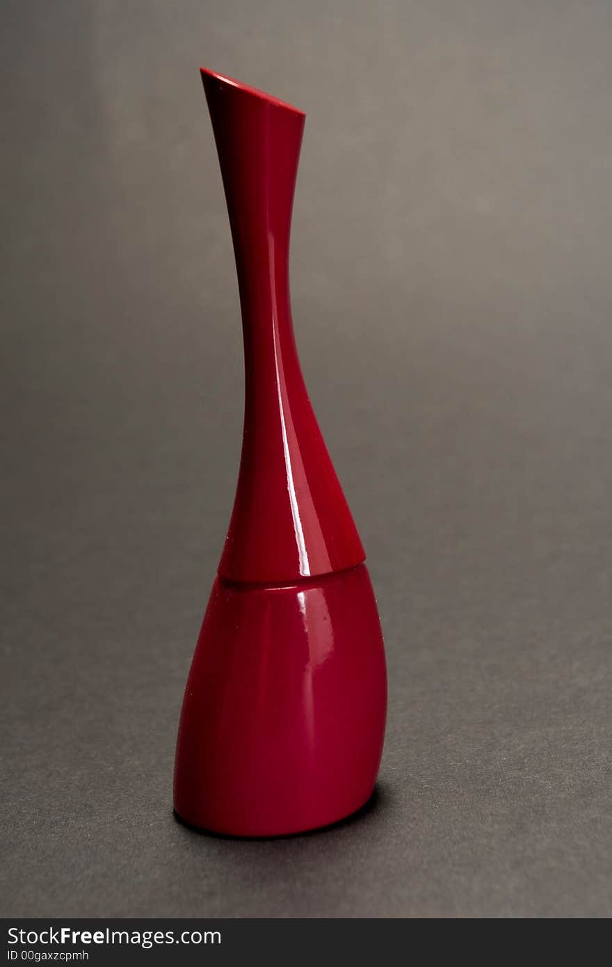 Curve shape red bottle close-up