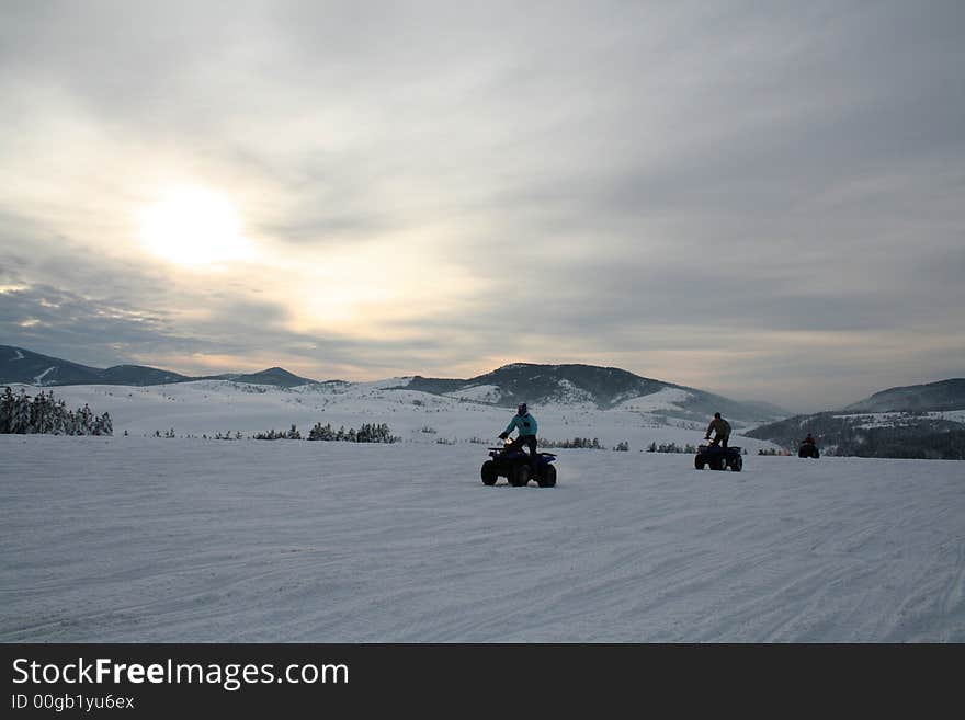 Snow riders in the night - Zlatibor