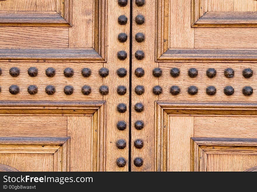 Light wooden castle door fragment