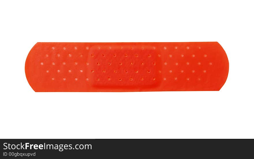 Red Bandage isolated on pure white background