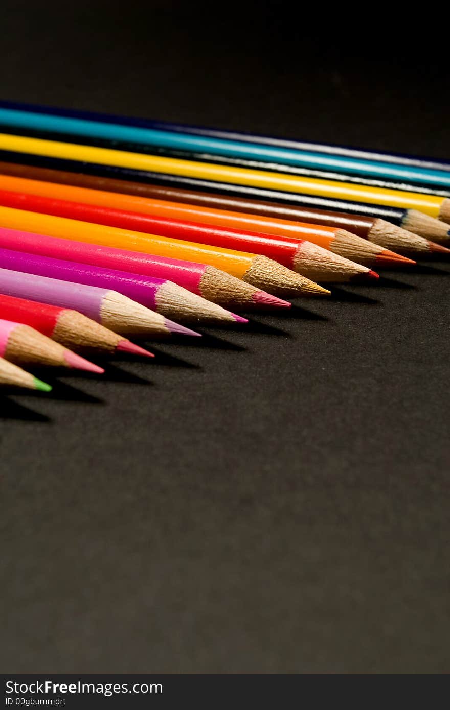 Sharp color drawing pencils line. Sharp color drawing pencils line