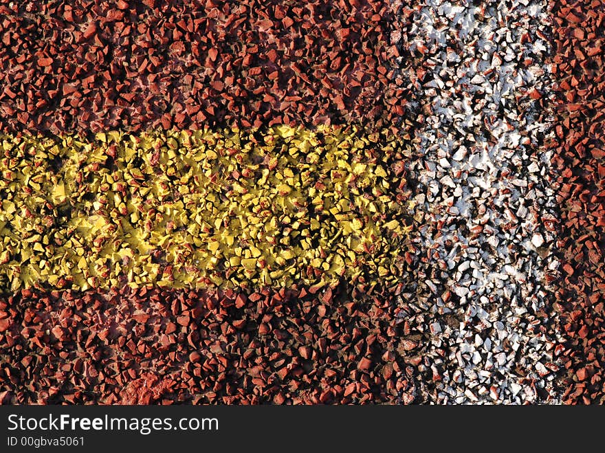 Color marks on the running track. Color marks on the running track