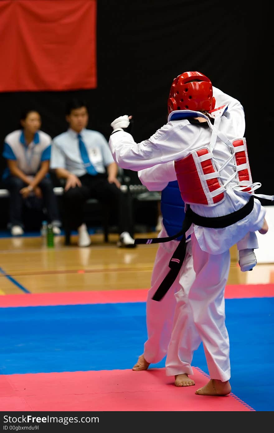 Martial arts competitors in action. Martial arts competitors in action