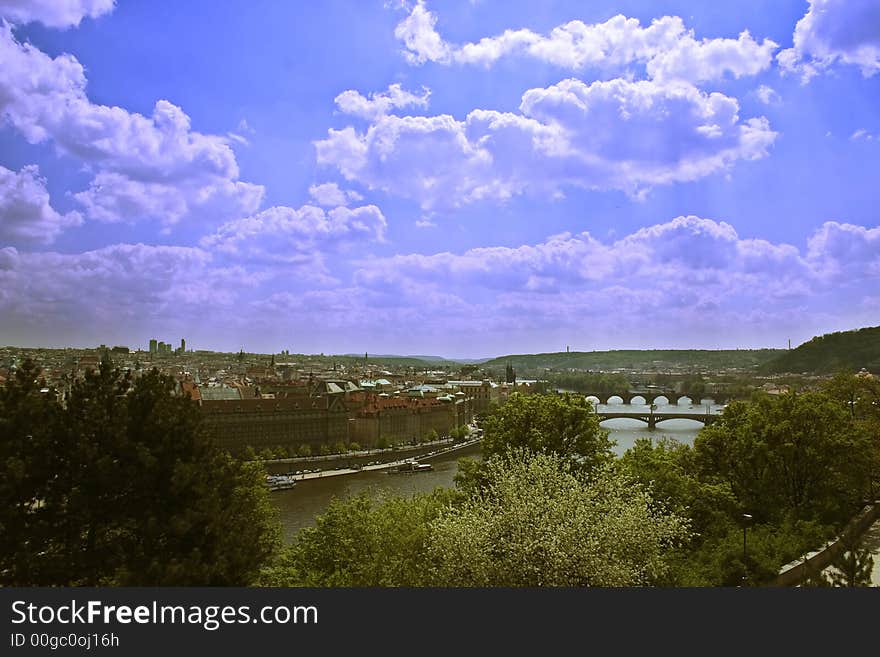 Prague, downtown, sunrise scene,capital of Czech republic