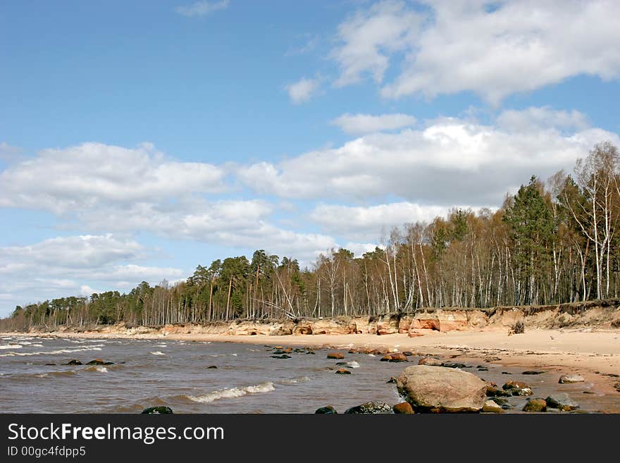 Stony coast of the Baltic Sea (Latvia)