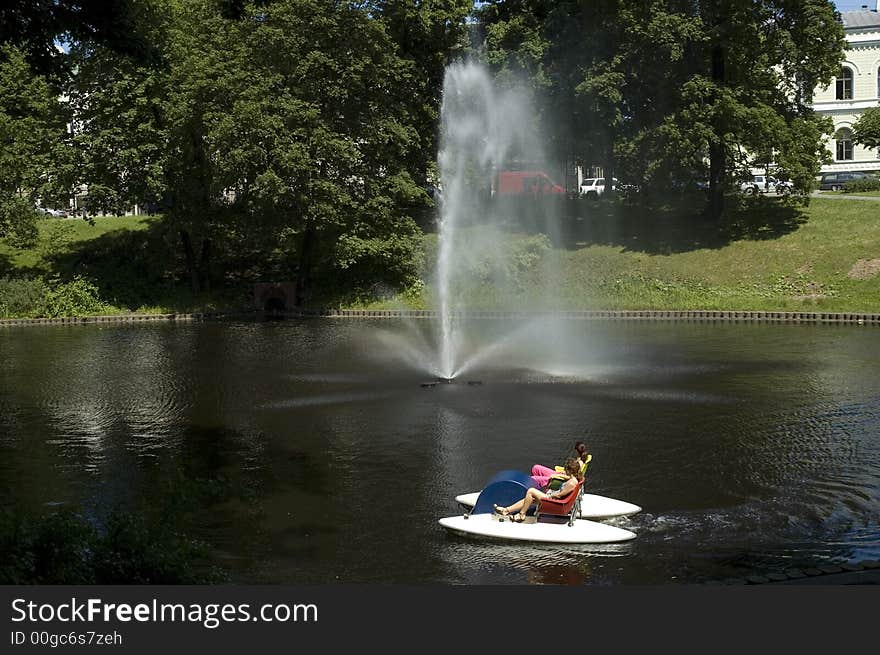 Rest on the channel in the center of Riga. Rest on the channel in the center of Riga