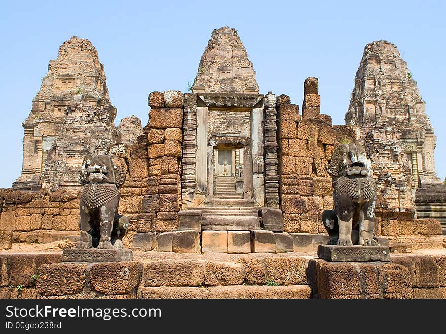 East Mebon temple steps, Angkor, Cambodia. East Mebon temple steps, Angkor, Cambodia