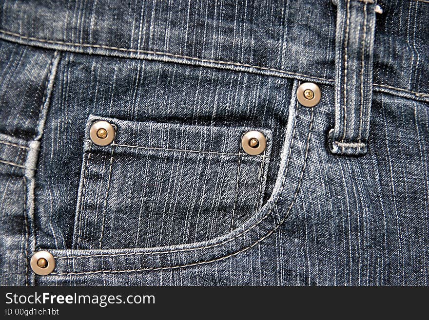 Closeup shot of jeans pocket