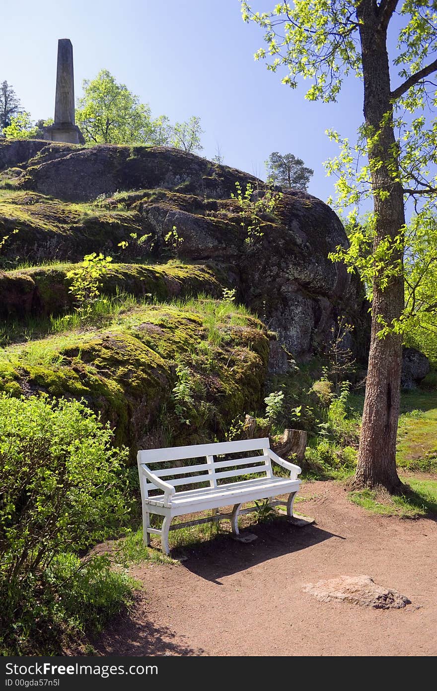 Lonely bench in a park. Lonely bench in a park