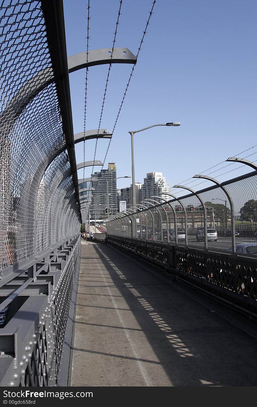 Empty Sydney Harbor Bridge Walkway, Early Morning, Australia