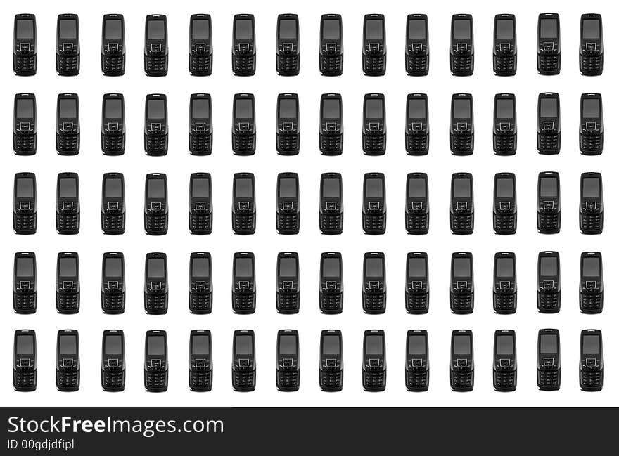 Black telephone isolated