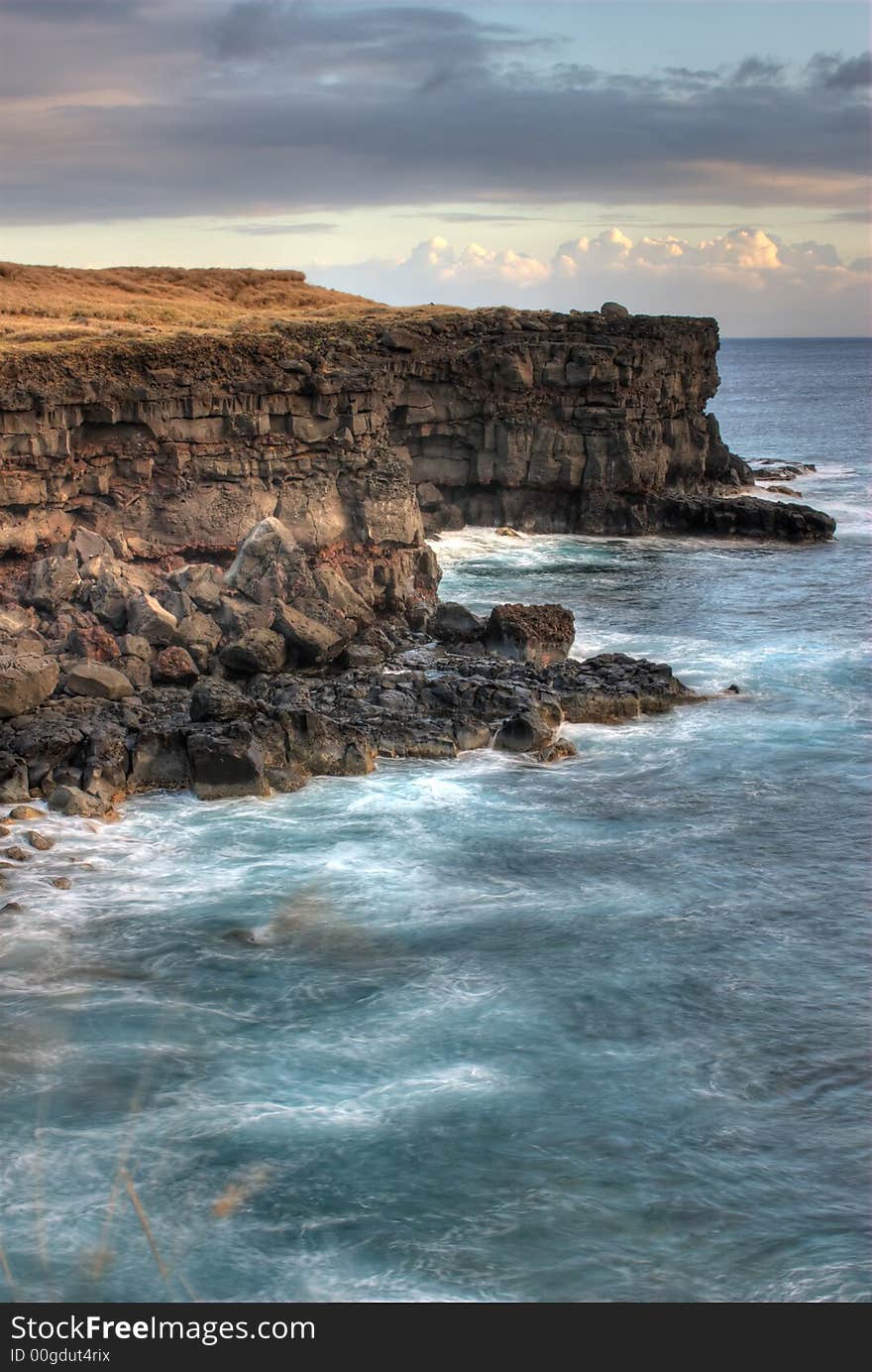 HDR photo of Hawaiian coastlin