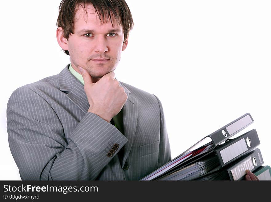 Businessman With Folders