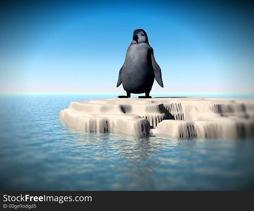 An image of a little penguin that is lost. An image of a little penguin that is lost.