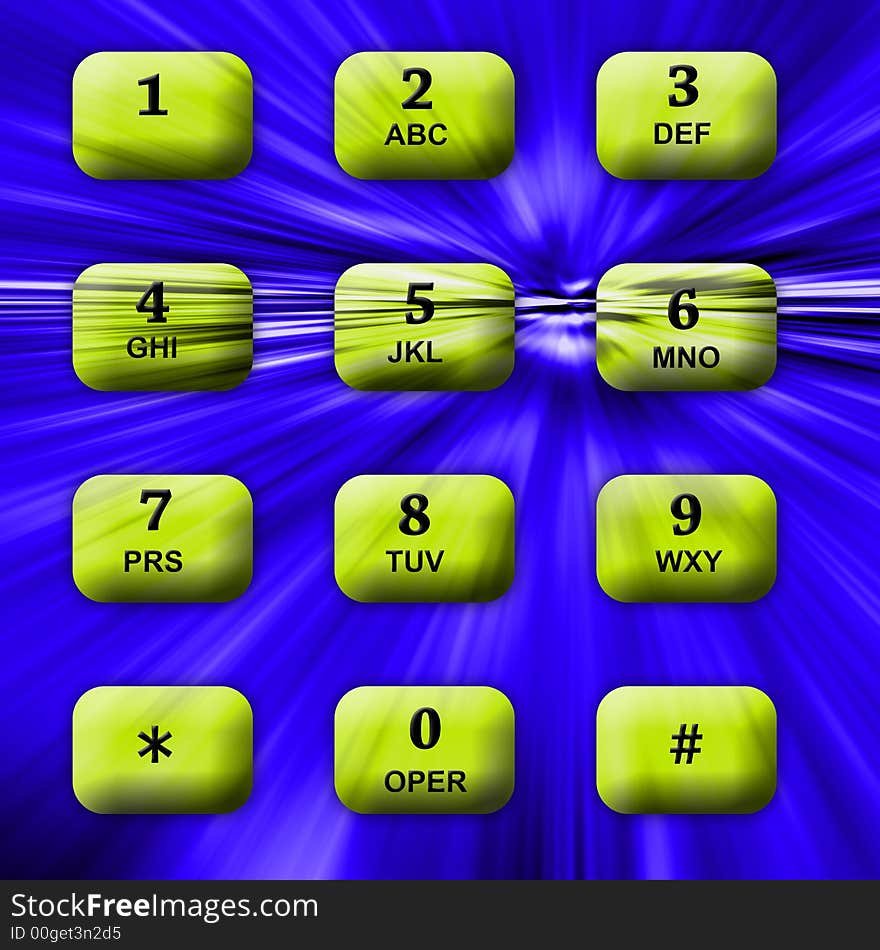 Communication telephone buttons.  Hi-tech background conveying speed. Communication telephone buttons.  Hi-tech background conveying speed