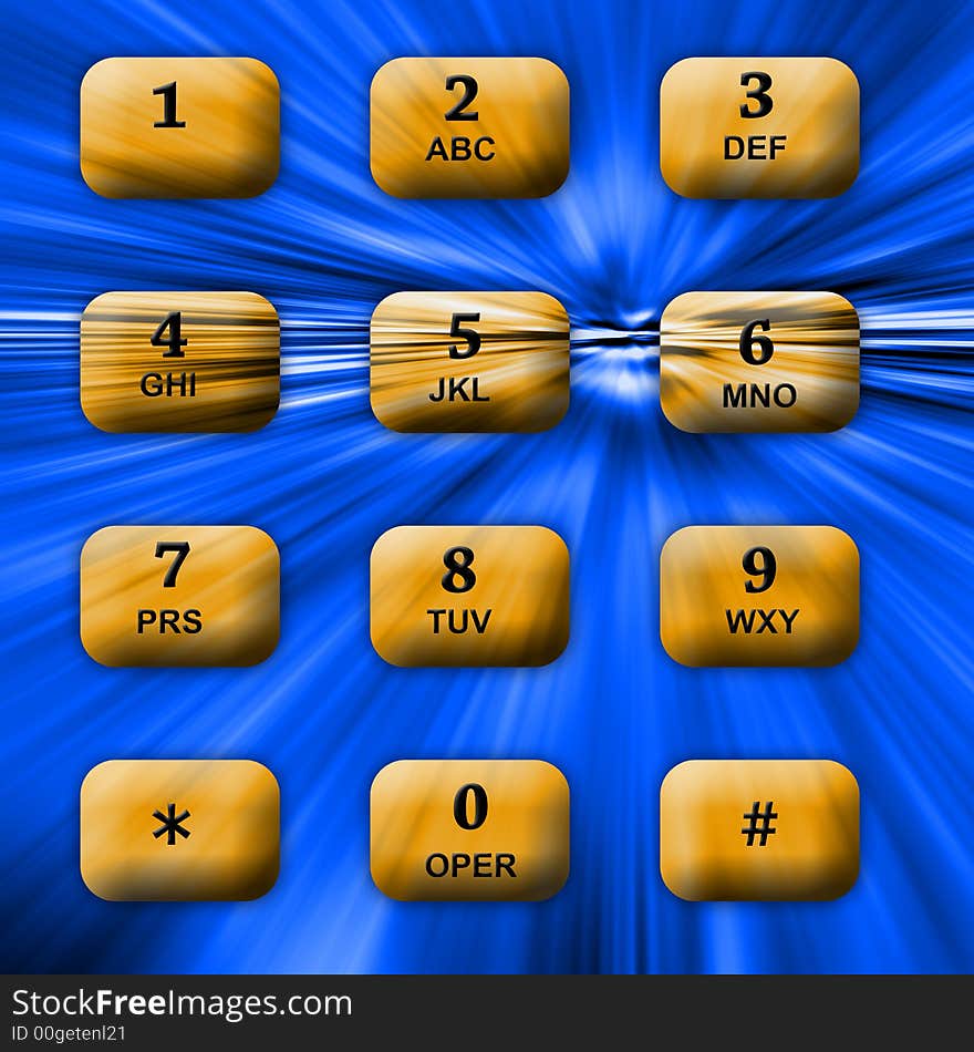 Communication telephone buttons.  Hi-tech background conveying speed. Communication telephone buttons.  Hi-tech background conveying speed