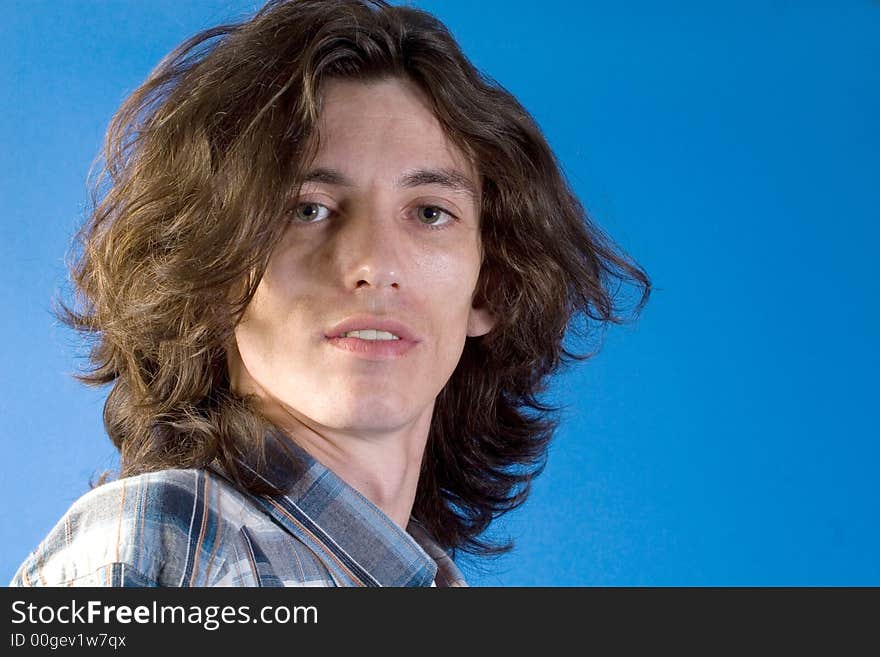 Head shoot style portrait of an young man