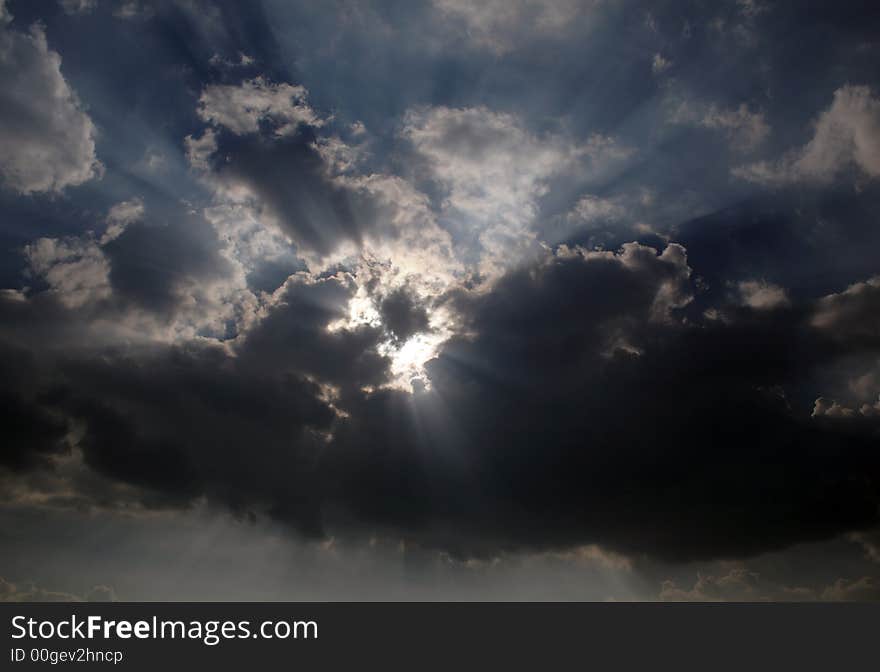 Clouds on the blue sky