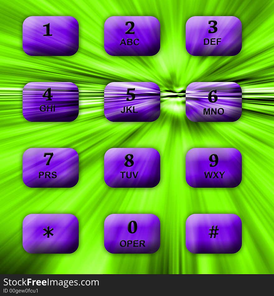 Communication telephone buttons.  Hi-tech background conveying speed. Communication telephone buttons.  Hi-tech background conveying speed