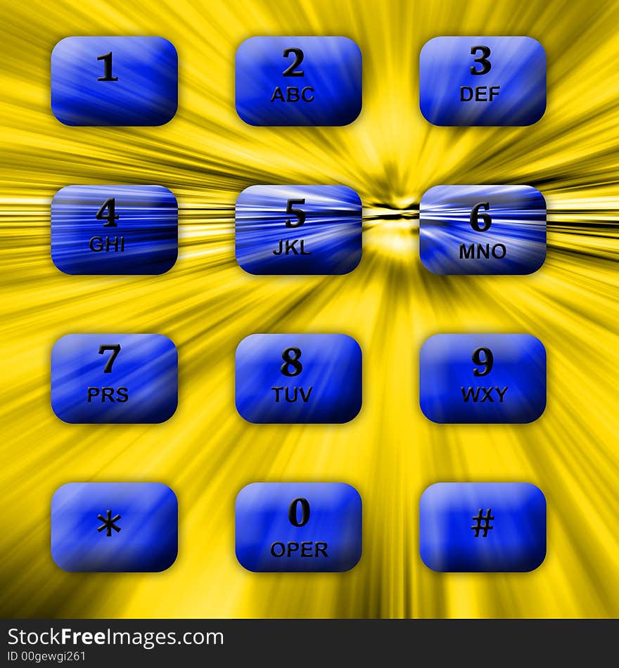 Communication telephone buttons. Hi-tech background conveying speed. Communication telephone buttons. Hi-tech background conveying speed