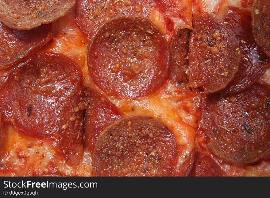 Closeup of Pepperoni Pizza