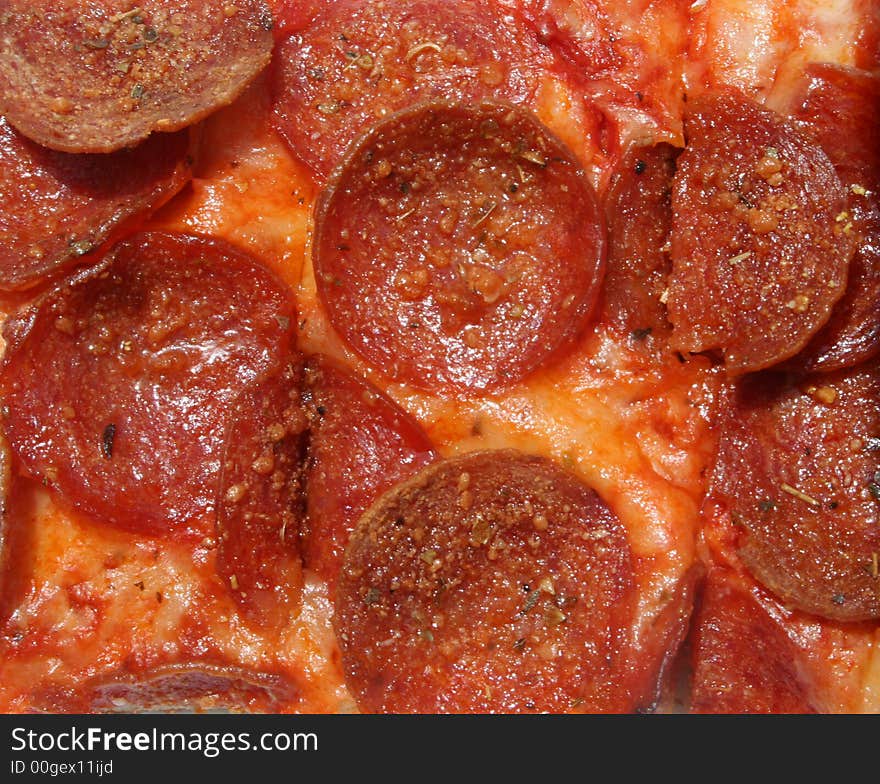 Closeup of Pepperoni Pizza