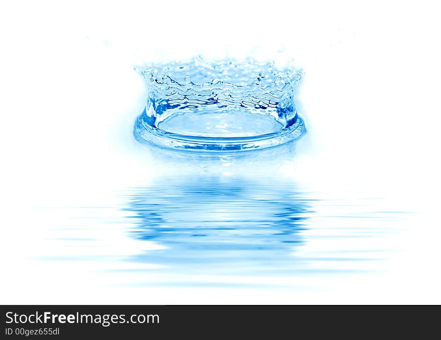 Frozen water drop with reflection, isolated on white background. Frozen water drop with reflection, isolated on white background.