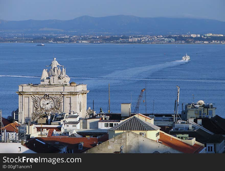 View to Lisbon harbor