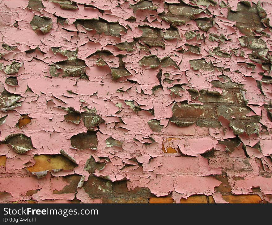 A close-up of the peeling paint of an abandoned building in downtown Toledo, OH.