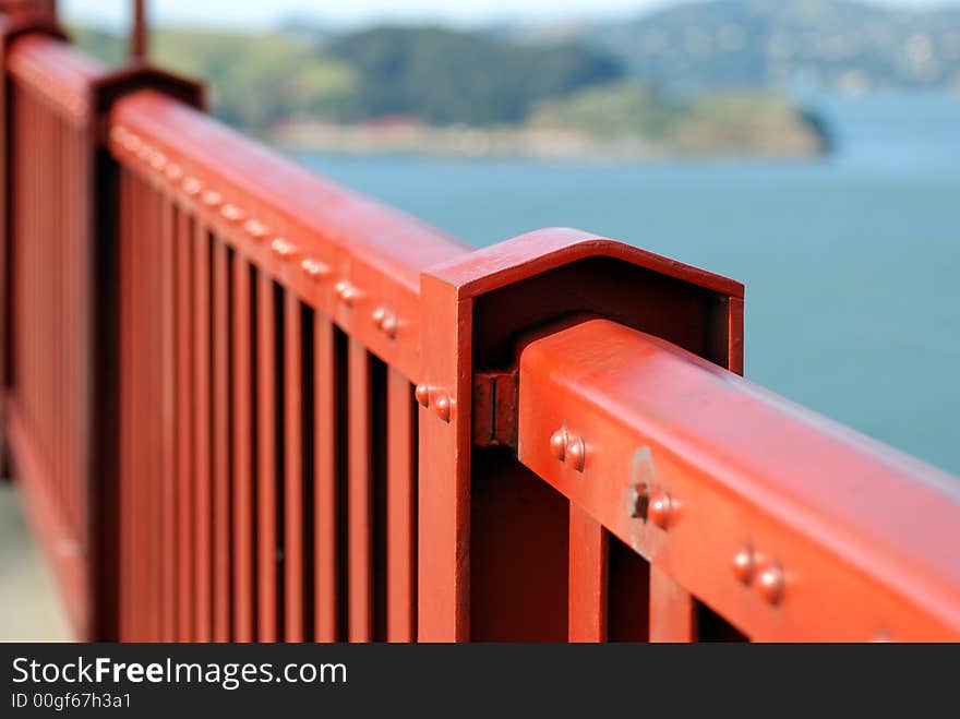 Red Bridge Rails of golden gate bridge