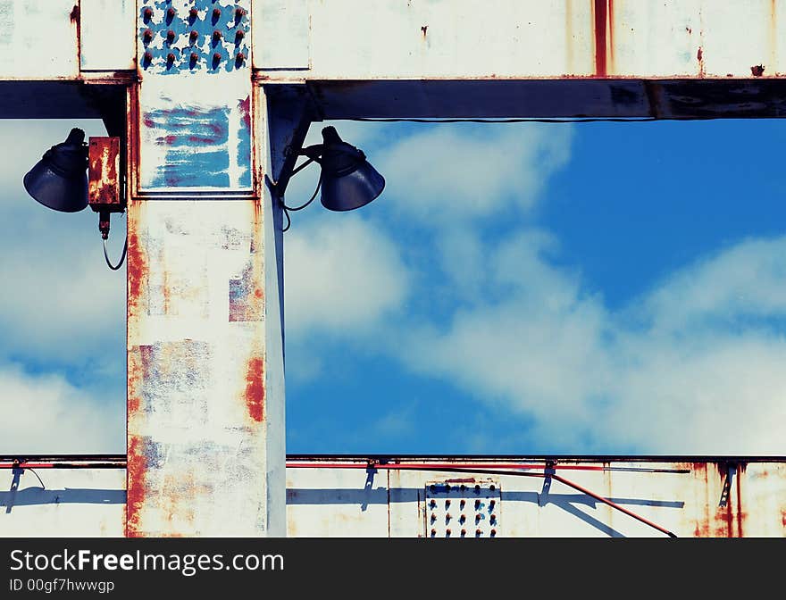 Old steel beams with cross processing effect. Camera: Nikon D200, lens: Sigma 70-200 APO