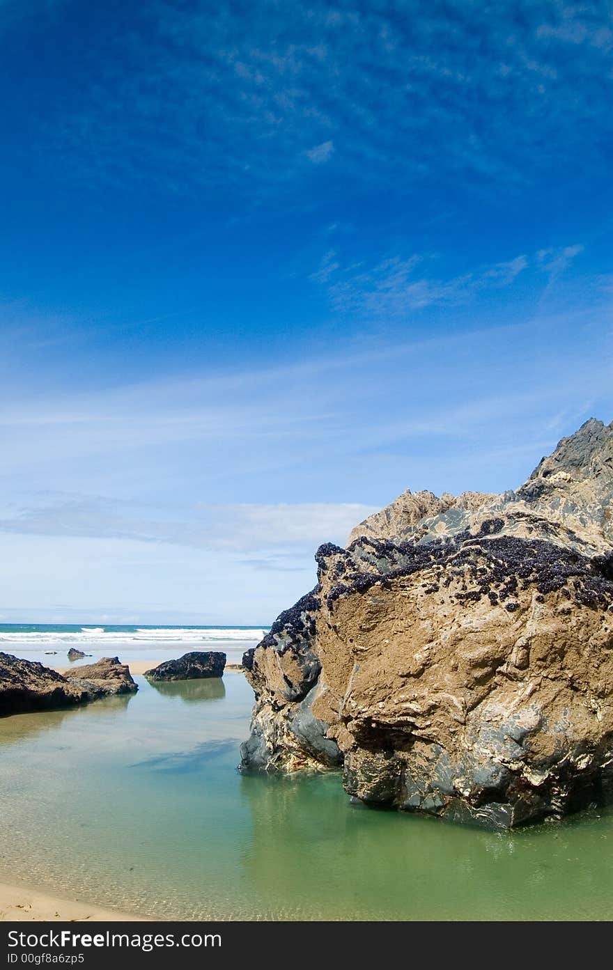 Giant rock and seascape