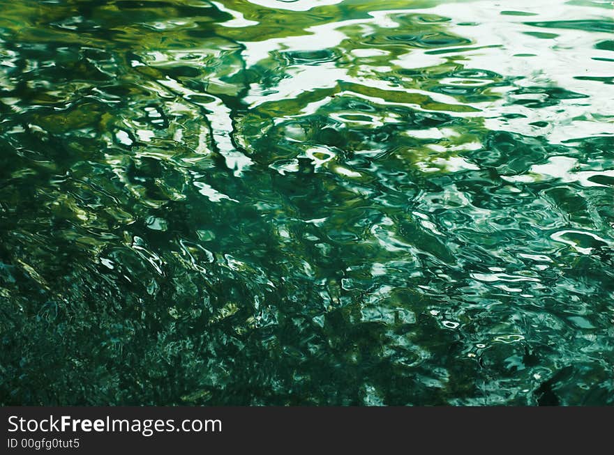 Reflections and caustics on a pool of water