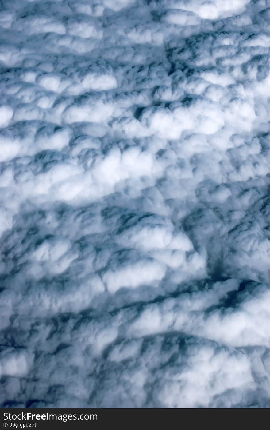 A blanket of white clouds seen from above