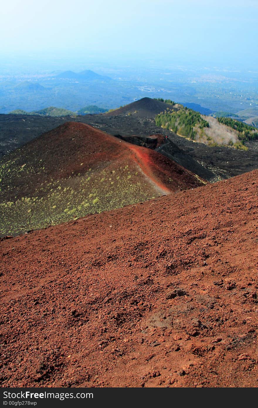 Red volcano