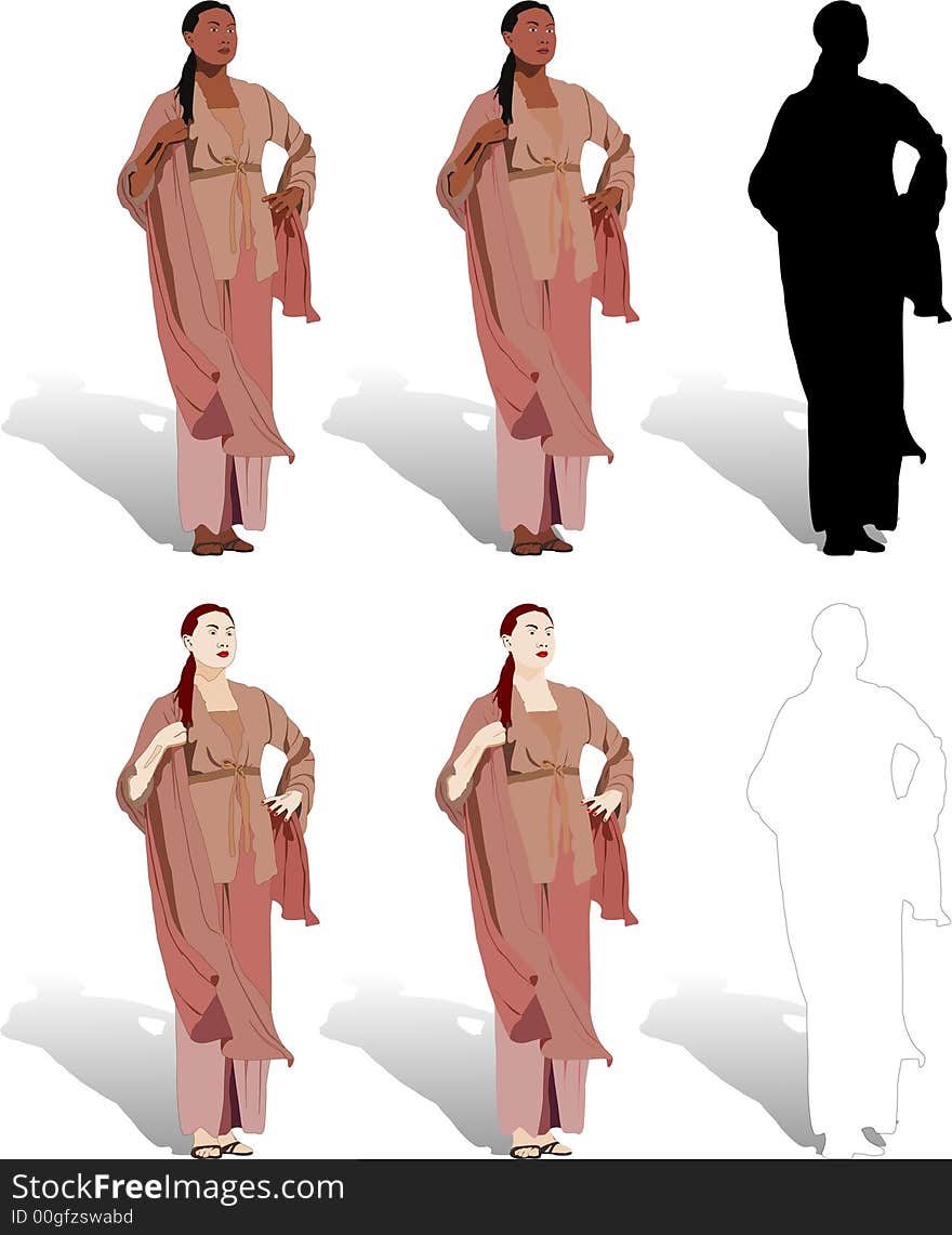 Different illustrations of Malaysian female model. Different illustrations of Malaysian female model