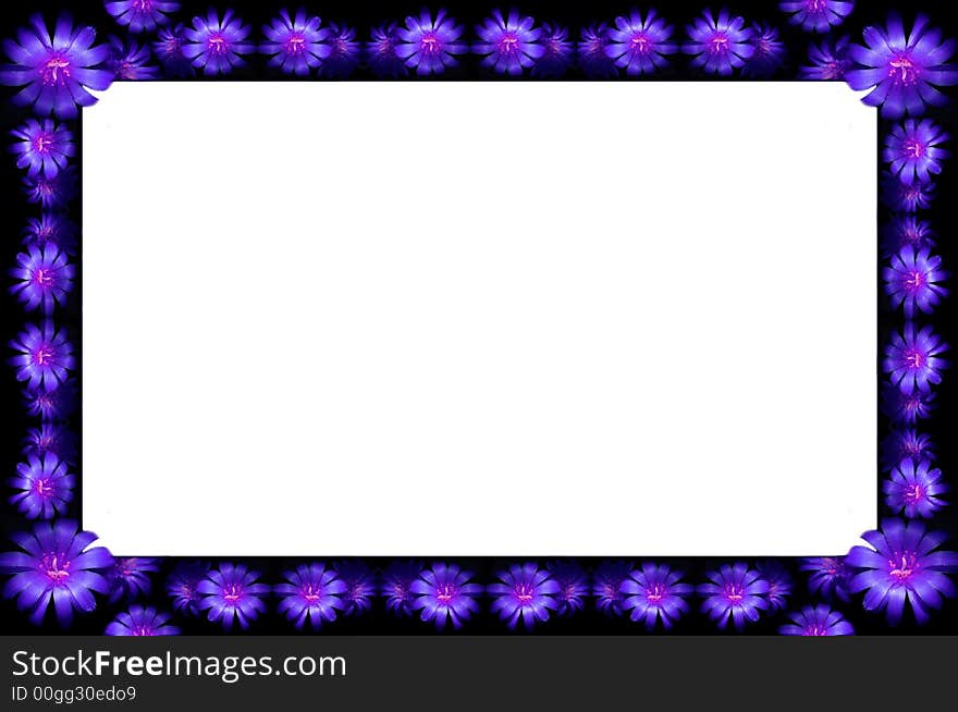 Abstract floral dark frame with blue flowers. Abstract floral dark frame with blue flowers