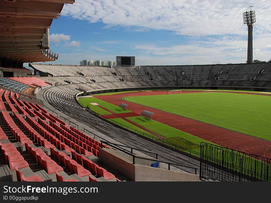 Row of seat in the stadium